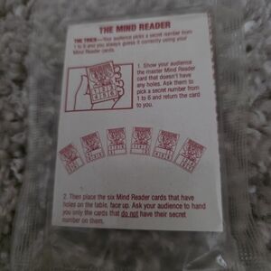 Magic Trick Cards - White with Red Print